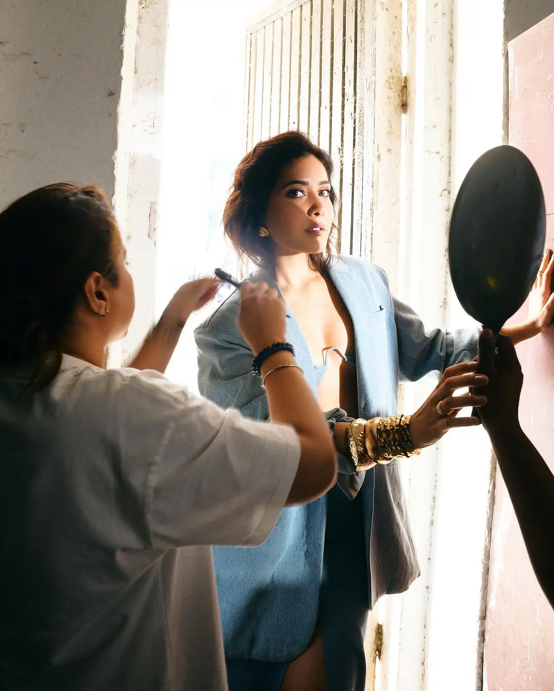 Telugu Girl Raashi Khanna In Beautiful Blue Top Pant